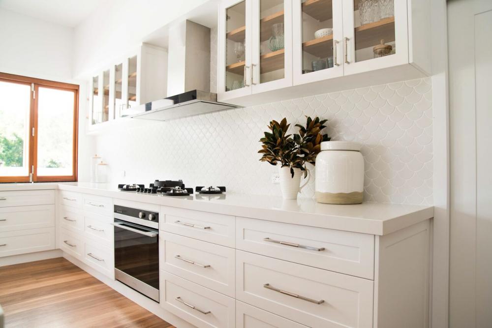 Modern Hampton Inspired Home Greystone Cabinets