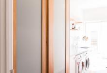 Modern Hampton Home Bespoke Blackwood Veneer Laundry Doors